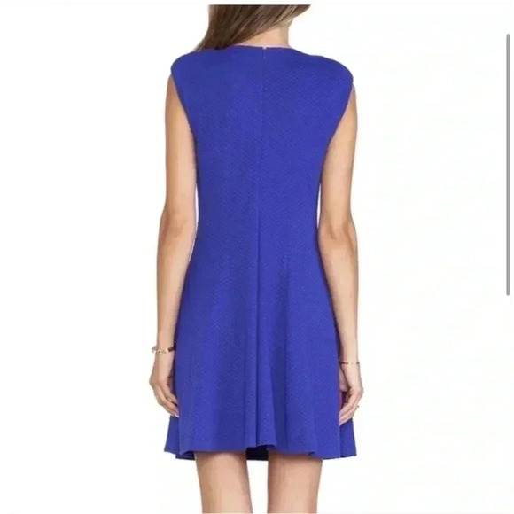 Rebecca Taylor Textured Ponte Knit Mini Dress Royal Blue Size 0 - Picture 2 of 12